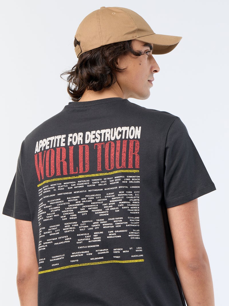 T-shirt 'Guns N'Roses' met korte mouwen Zwart - Kiabi