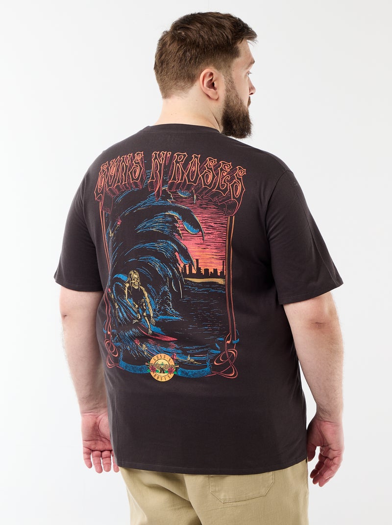 T-shirt 'Guns'N Roses' met korte mouwen Zwart - Kiabi