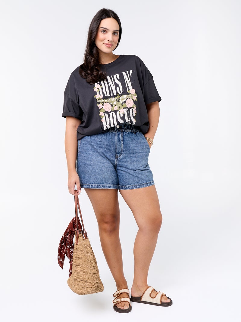 T-shirt 'Guns'n'Roses' met korte mouwen Zwart - Kiabi