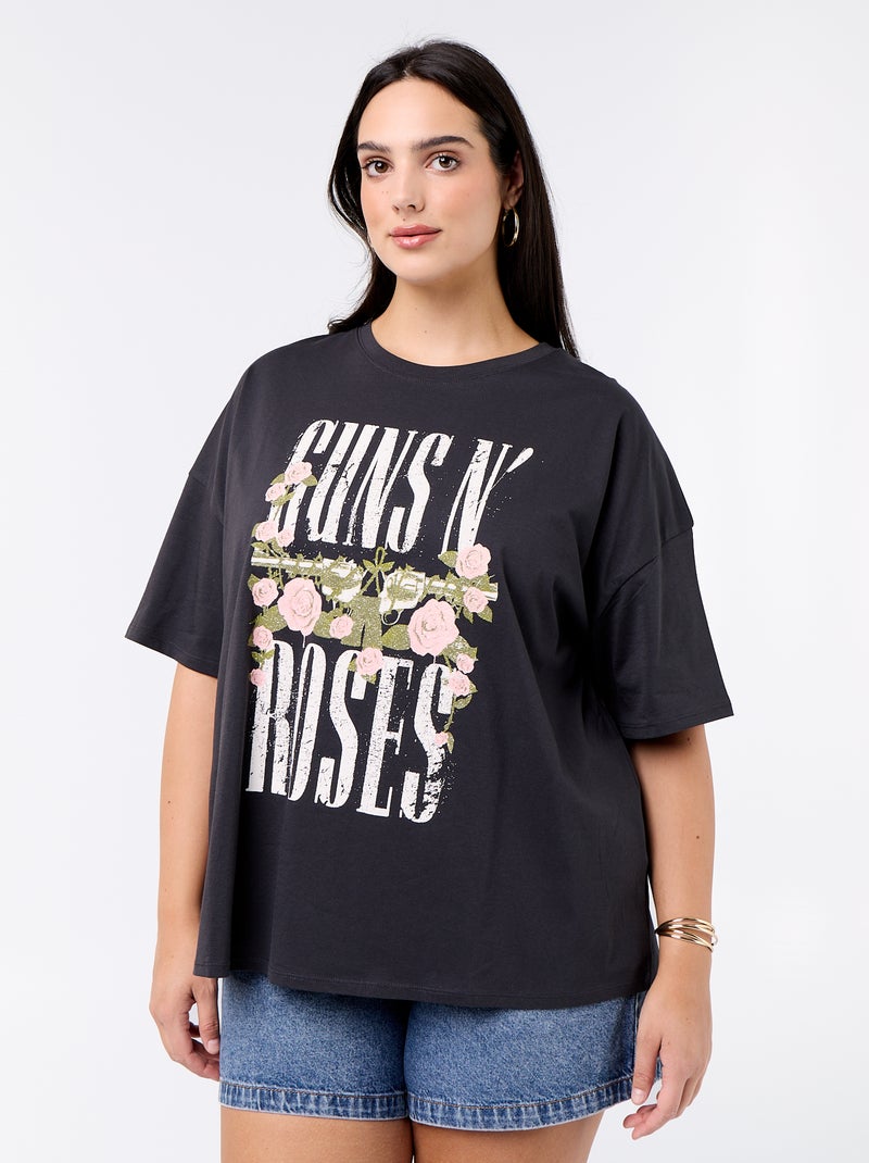 T-shirt 'Guns'n'Roses' met korte mouwen Zwart - Kiabi