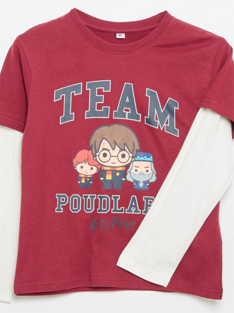 T-shirt 'Harry Potter' met lange mouwen - Kerst Rood - Kiabi