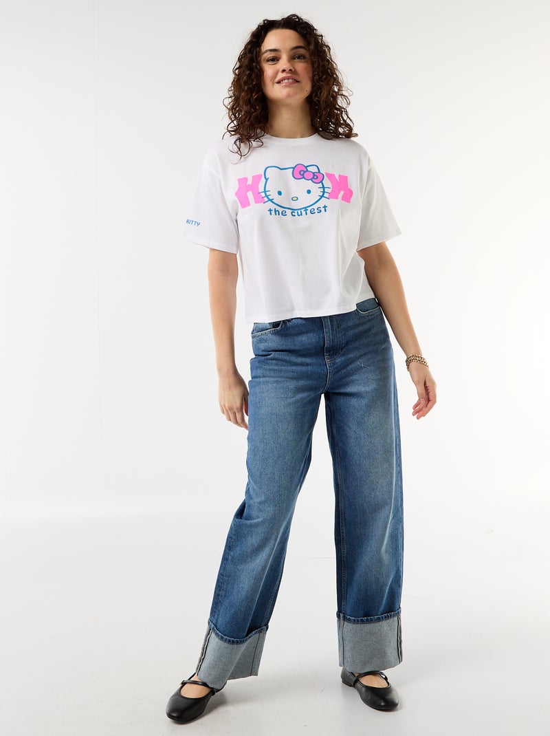 T-shirt 'Hello Kitty' à manches courtes Blanc - Kiabi