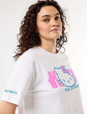 T-shirt 'Hello Kitty' met korte mouwen