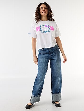 T-shirt 'Hello Kitty' met korte mouwen