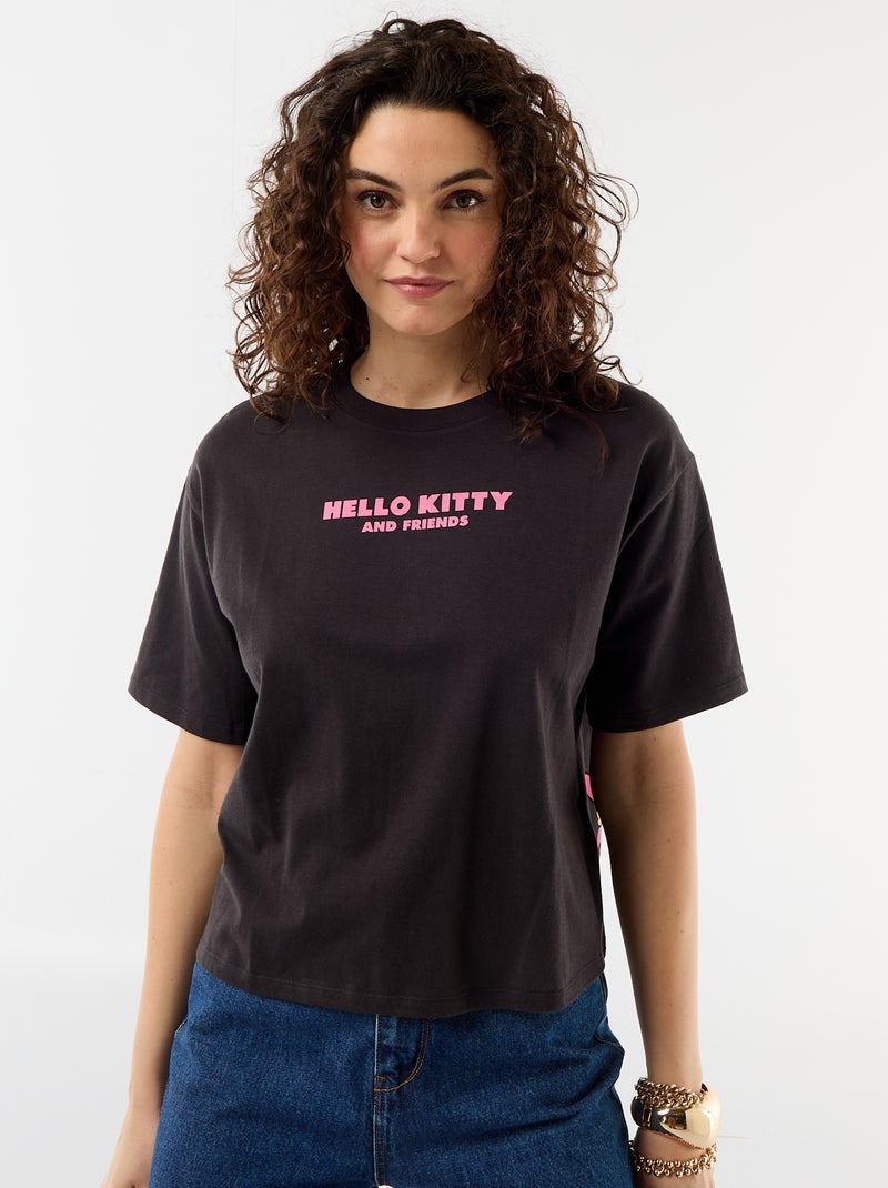 T-shirt 'Hello Kitty' met korte mouwen Zwart - Kiabi