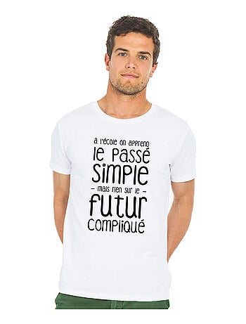 T-shirt Homme - A L'ÉCOLE ON APPREND LE PASSÉ SIMPLE