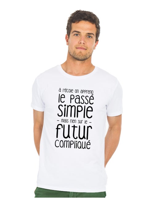 T-shirt Homme - A L'ÉCOLE ON APPREND LE PASSÉ SIMPLE - Kiabi
