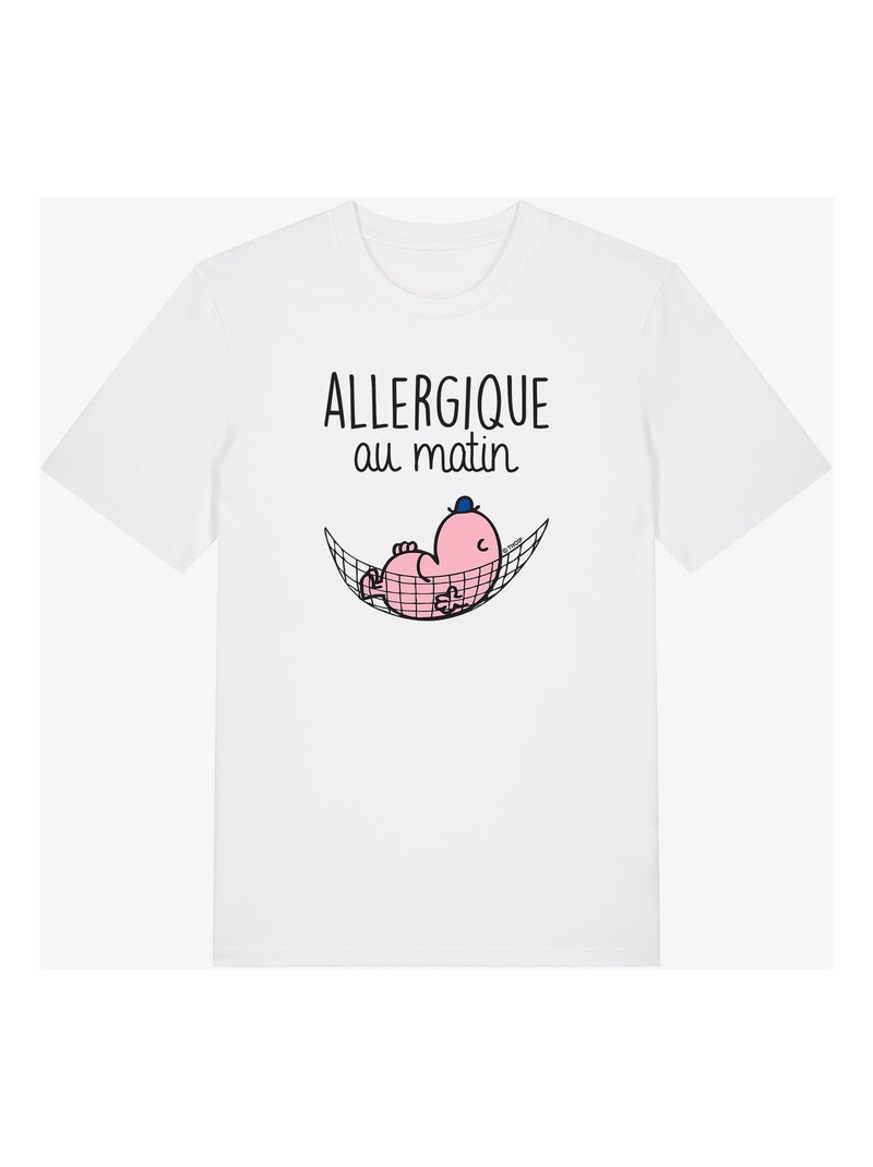 T-shirt Homme - ALLERGIQUE AU MATIN Blanc - Kiabi