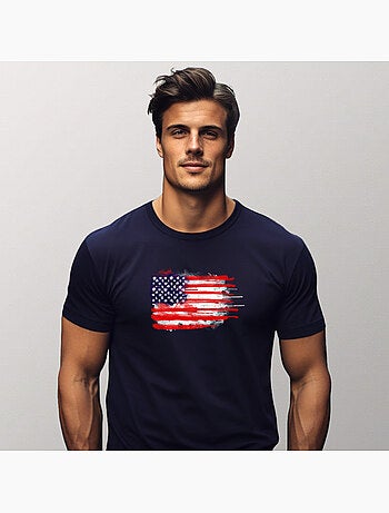 T-shirt Homme - AMERICAN SPATTER FLAG