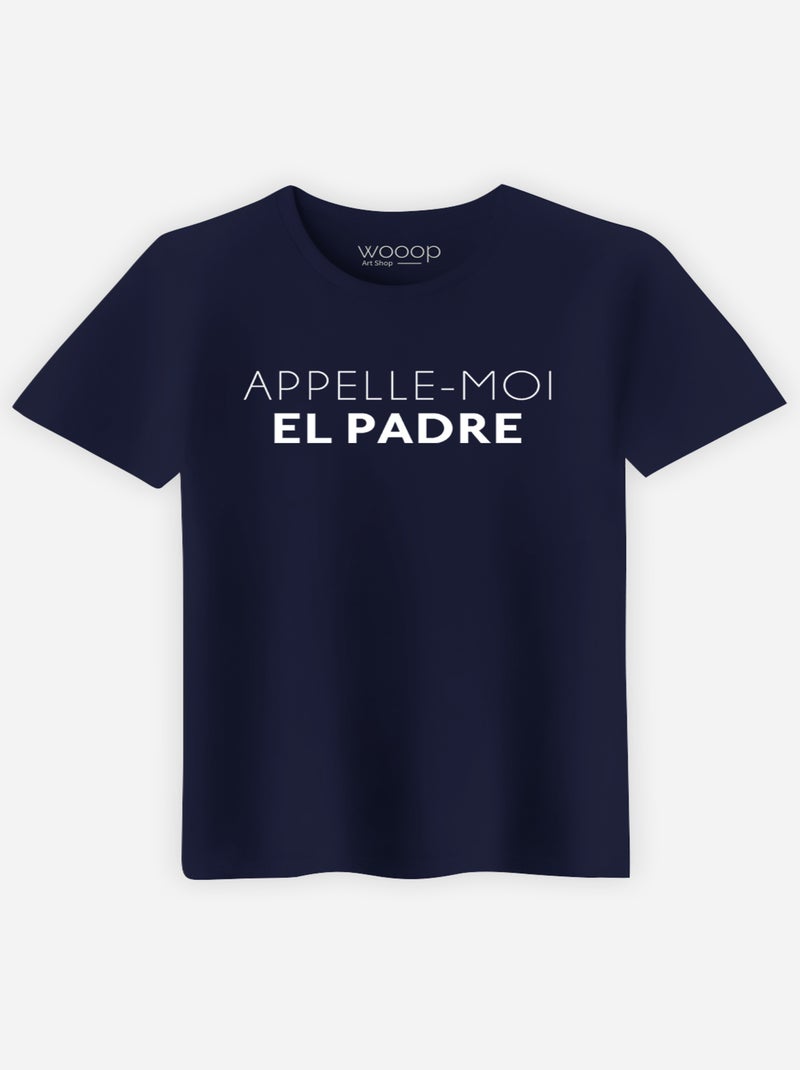T-shirt Homme - APPELLE-MOI EL PADRE Bleu marine - Kiabi