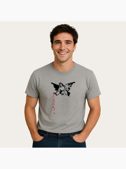 T-shirt Homme - BANKSY ANGEL HEARTS - Kiabi