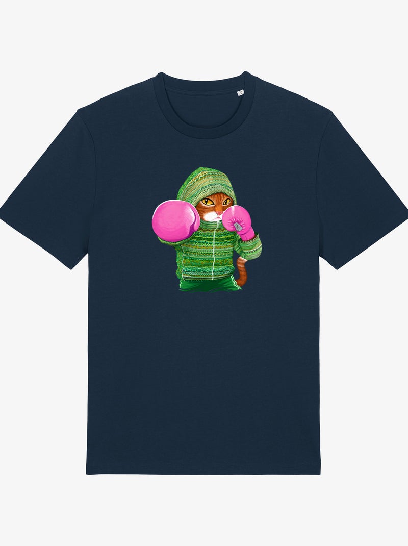 T-shirt Homme - BOXING CAT GINGER Bleu marine - Kiabi