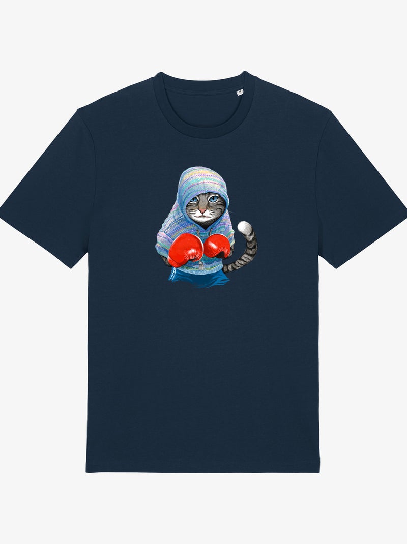 T-shirt Homme - BOXING CAT GREY Bleu marine - Kiabi