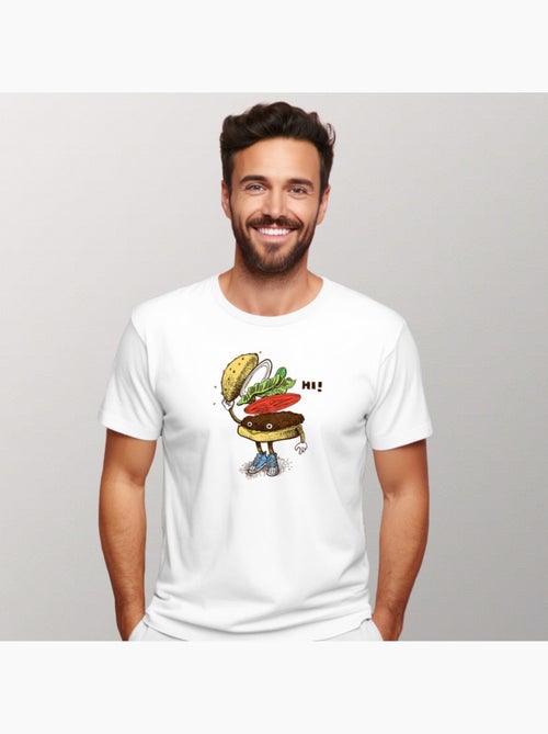 T-shirt Homme - BURGER GREETING - Kiabi