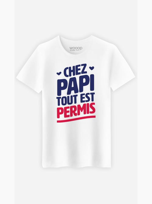 T-shirt Homme - CHEZ PAPI TOUT EST PERMIS - Kiabi