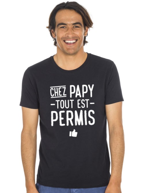 T-shirt Homme - CHEZ PAPY TOUT EST PERMIS - Kiabi
