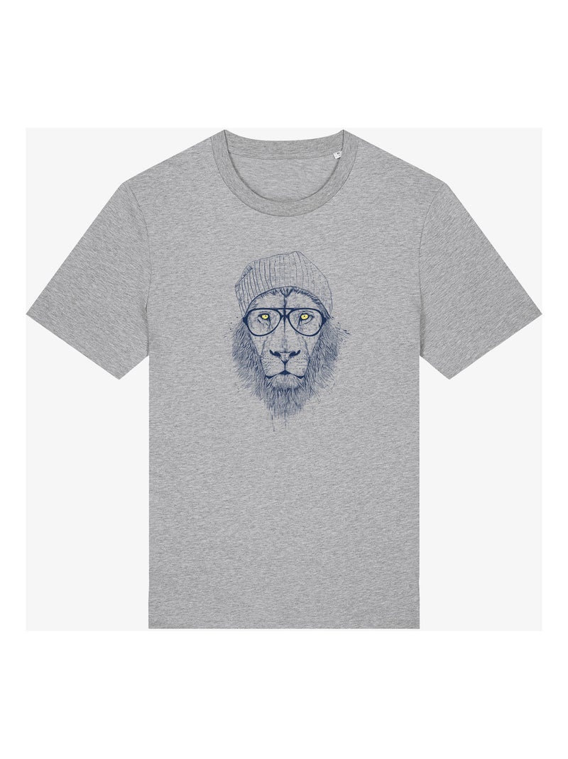 T-shirt Homme - COOL LION Gris chiné - Kiabi