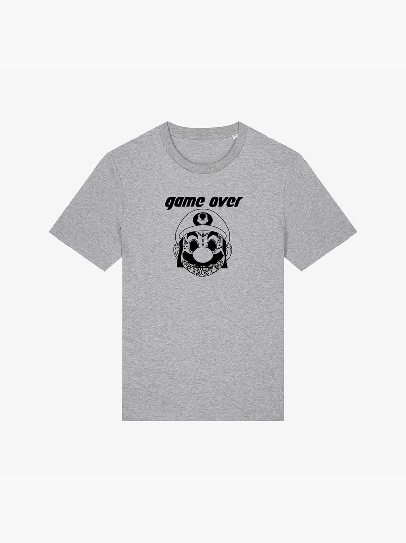 T-shirt Homme - GAME OVER MARIO Gris chiné - Kiabi