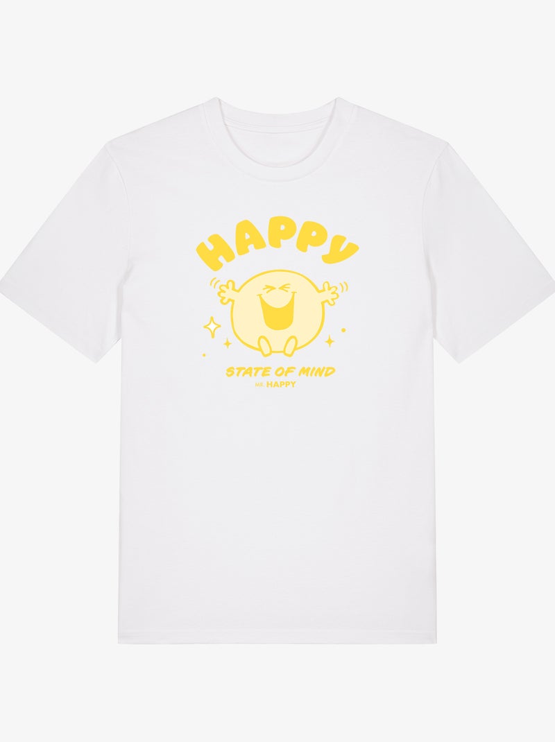 T-shirt Homme - HAPPY STATE OF MIND Blanc - Kiabi