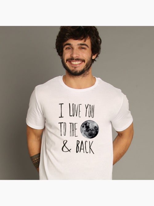 T-shirt Homme - I LOVE YOU TO THE MOON AND BACK - Kiabi T-shirt Homme - I LOVE YOU TO THE MOON AND BACK - Kiabi