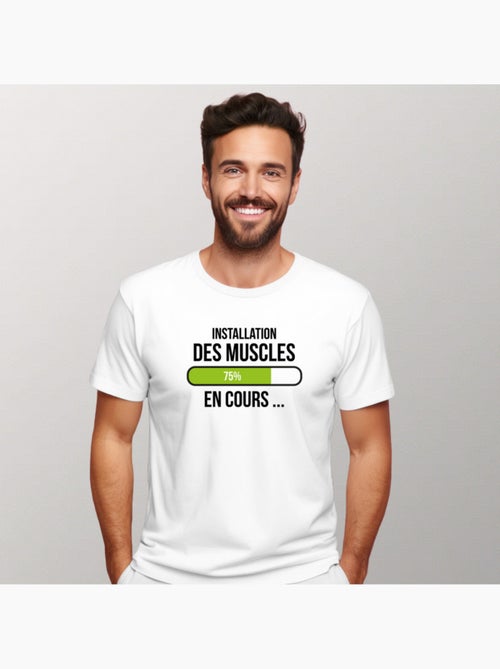 T-shirt Homme - INSTALLATION DES MUSCLES EN COURS - Kiabi T-shirt Homme - INSTALLATION DES MUSCLES EN COURS - Kiabi