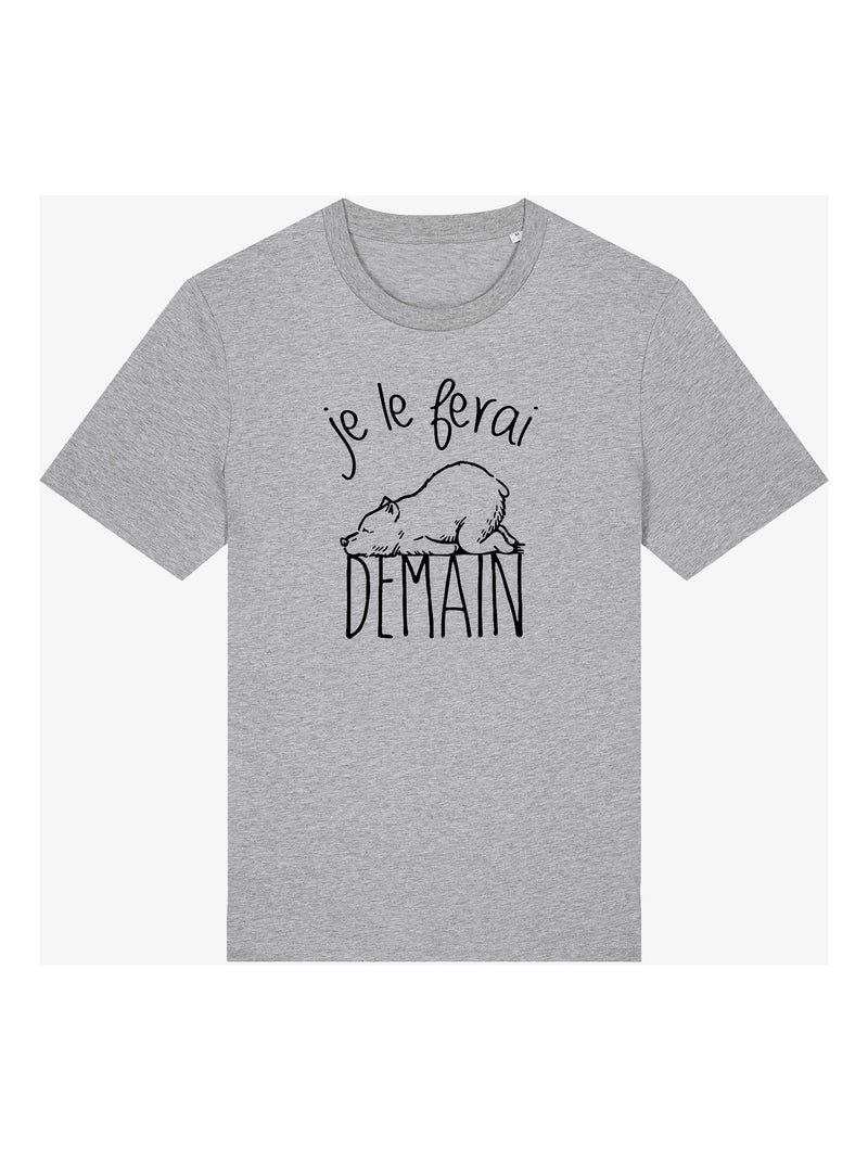 T-shirt Homme - JE LE FERAI DEMAIN Gris chiné - Kiabi