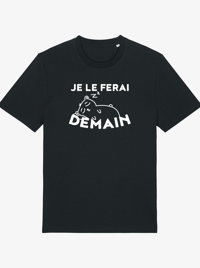 T-shirt Homme - JE LE FERAI DEMAIN Noir - Kiabi