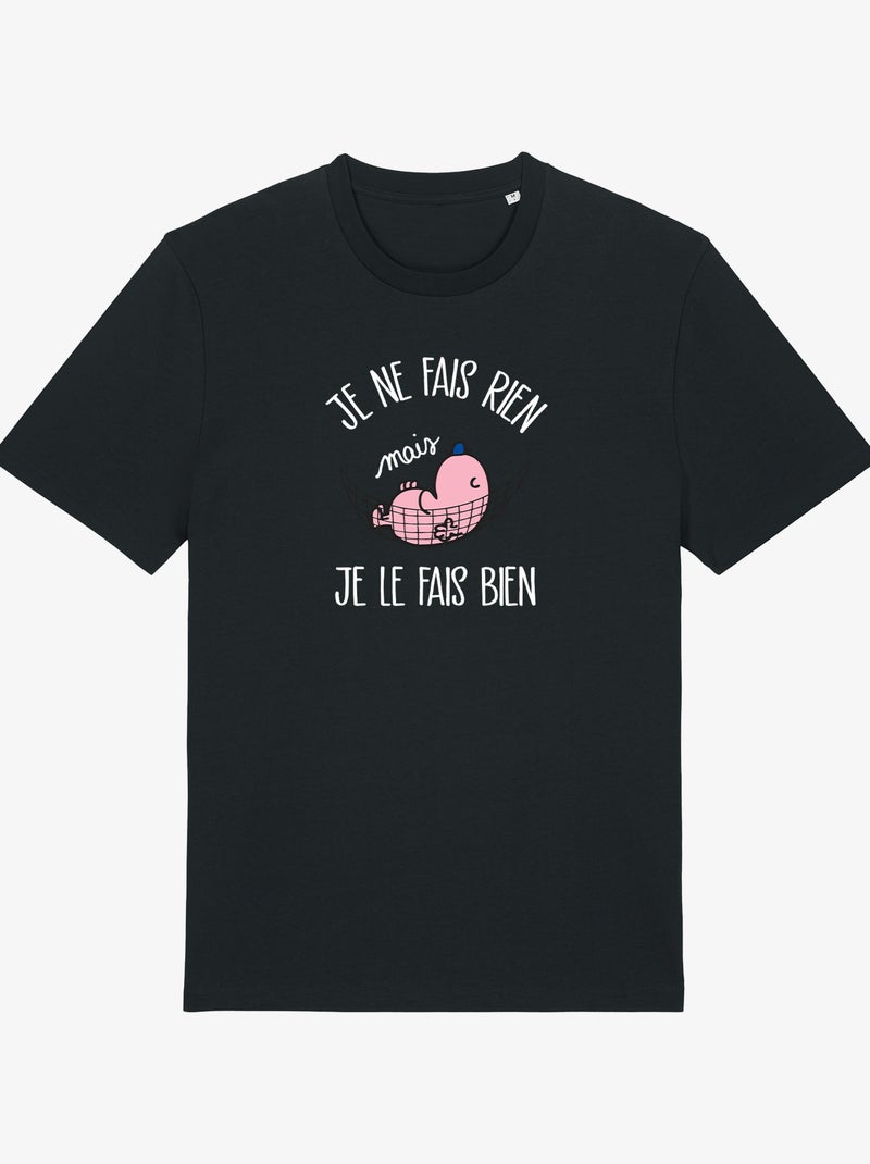 T-shirt Homme - JE NE FAIS RIEN MAIS JE LE FAIS BIEN Noir - Kiabi