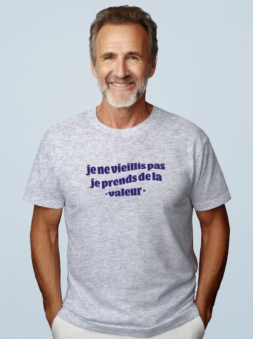 T-shirt Homme - JE NE VIEILLIS PAS JE PRENDS DE LA VALEUR BLEU - Kiabi T-shirt Homme - JE NE VIEILLIS PAS JE PRENDS DE LA VALEUR BLEU - Kiabi