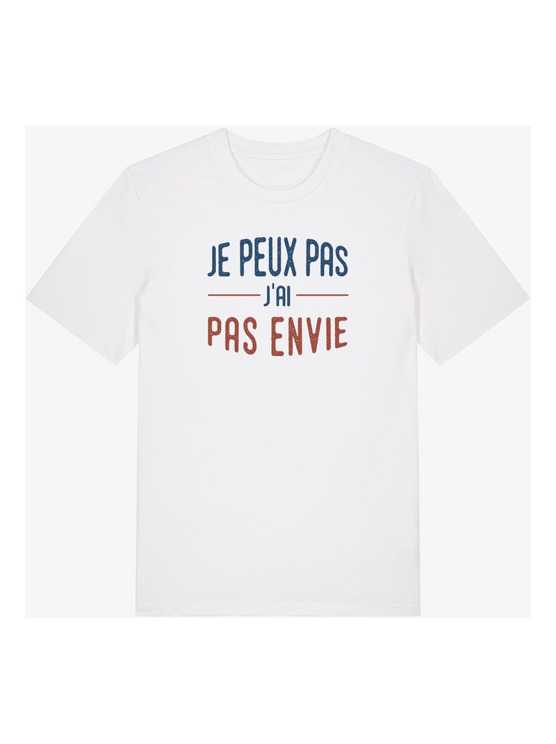 T-shirt Homme - JE PEUX PAS J'AI PAS ENVIE Blanc - Kiabi