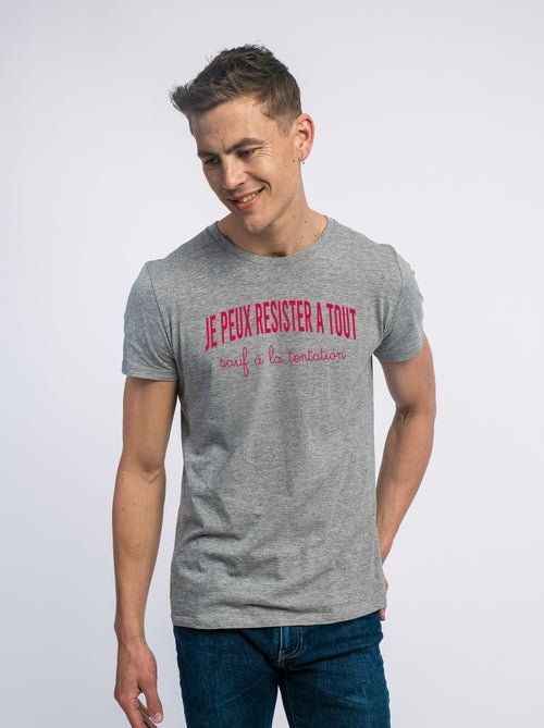 T-shirt Homme - JE PEUX RESISTER À TOUT SAUF À LA TENTATION - Kiabi