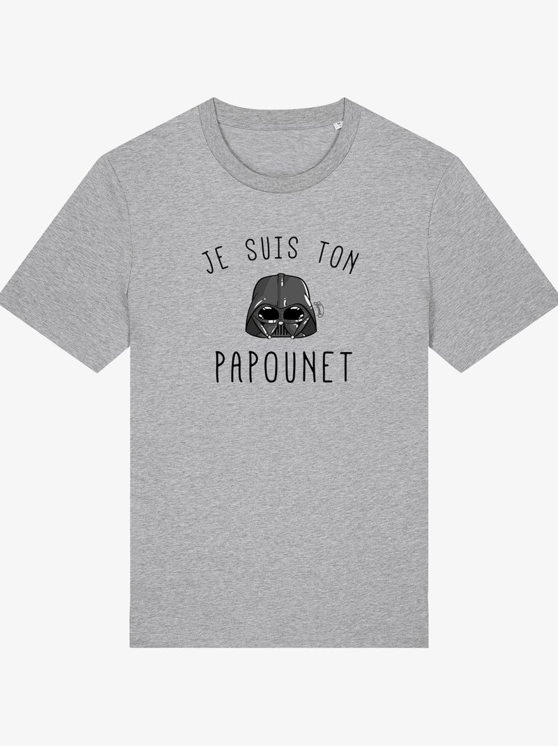 T-shirt Homme - JE SUIS TON PAPOUNET Gris chiné - Kiabi