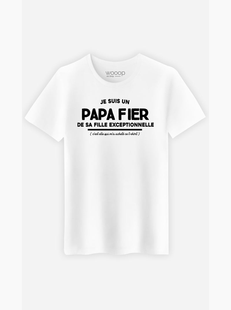 T-shirt Homme - JE SUIS UN PAPA FIER Blanc - Kiabi