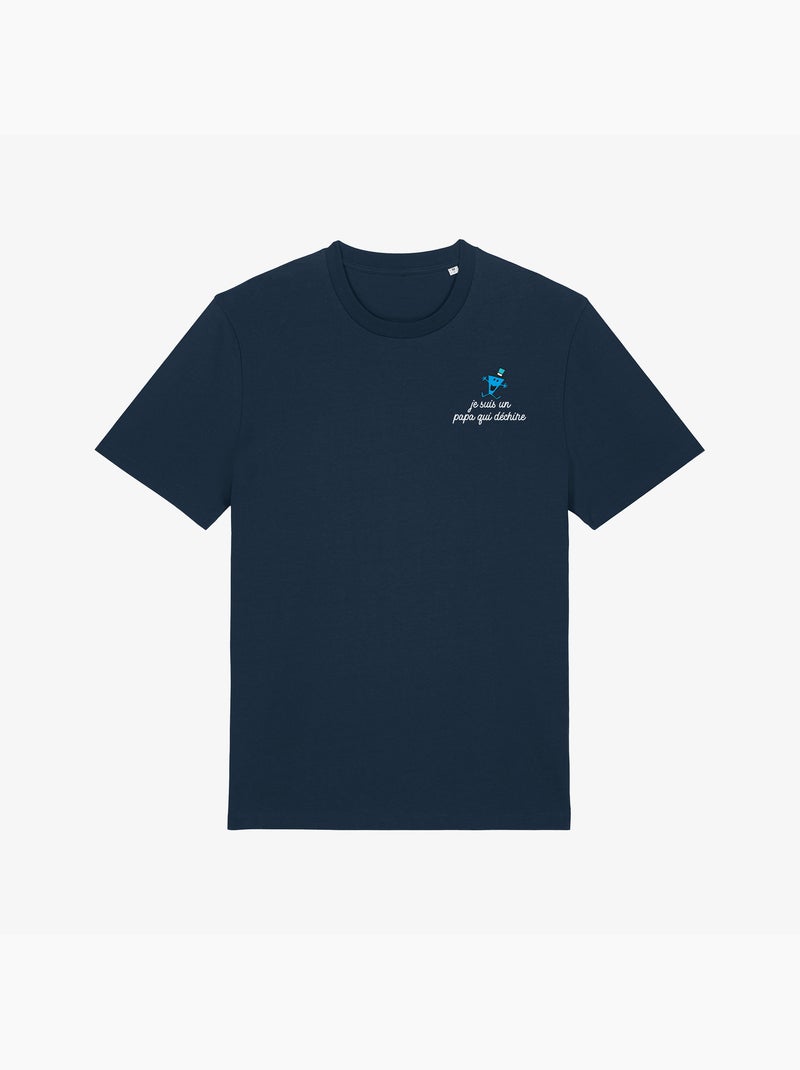 T-shirt Homme - JE SUIS UN PAPA QUI DECHIRE COEUR Bleu marine - Kiabi