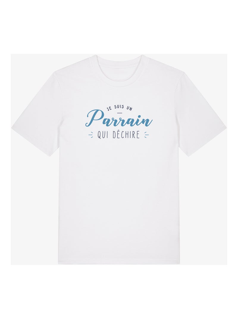 T-shirt Homme - JE SUIS UN PARRAIN QUI DÉCHIRE Blanc - Kiabi