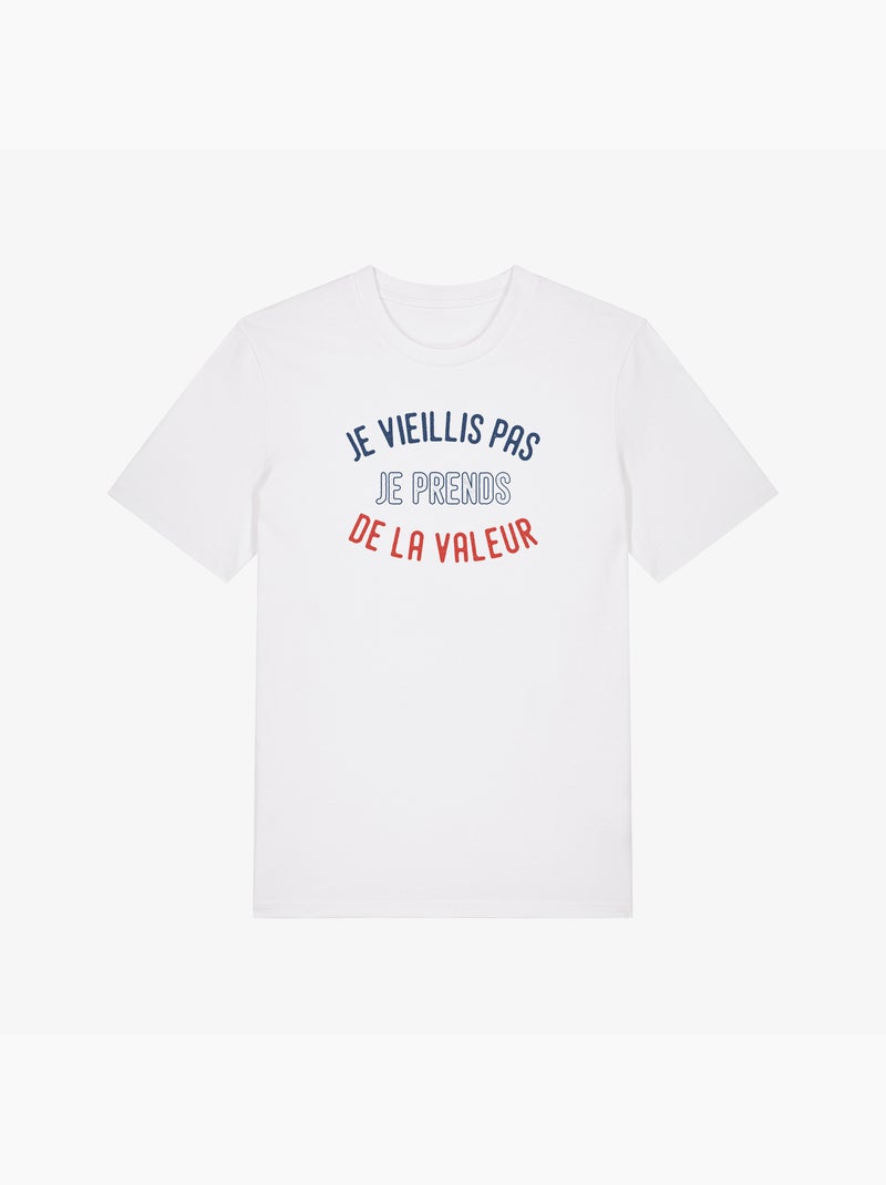 T-shirt Homme - JE VIEILLIS PAS JE PRENDS DE LA VALEUR ENKR Blanc - Kiabi
