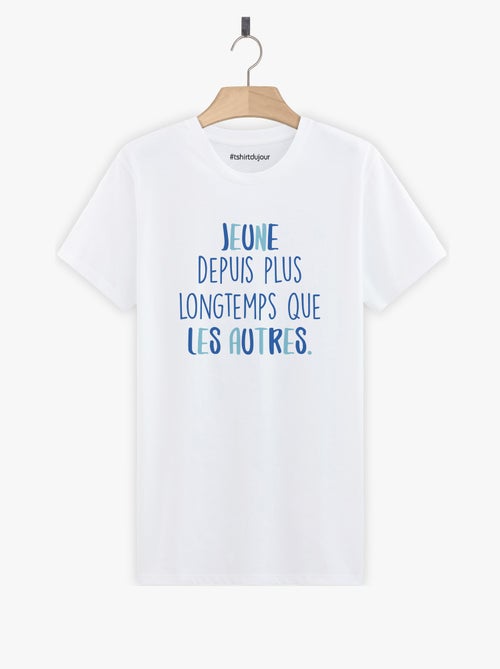 T-shirt Homme - JEUNE DEPUIS PLUS LONGTEMPS BLEU - Kiabi T-shirt Homme - JEUNE DEPUIS PLUS LONGTEMPS BLEU - Kiabi