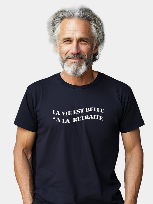 T-shirt Homme - LA VIE EST BELLE A LA RETRAITE - Kiabi T-shirt Homme - LA VIE EST BELLE A LA RETRAITE - Kiabi