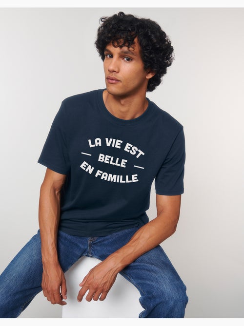 T-shirt Homme - LA VIE EST BELLE EN FAMILLE 2 FACE - Kiabi