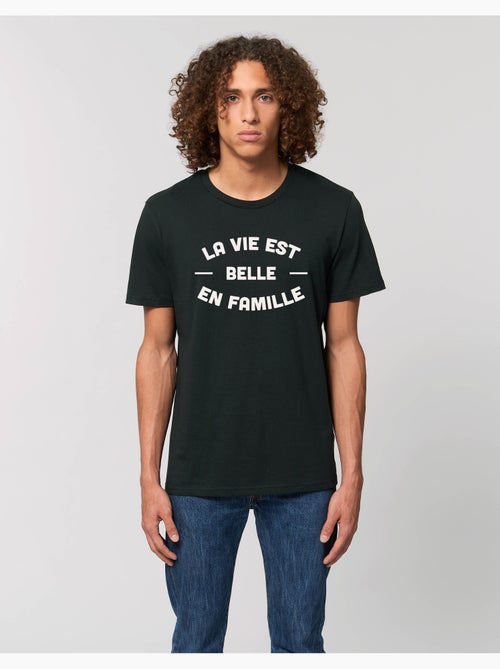 T-shirt Homme - LA VIE EST BELLE EN FAMILLE 2 FACE - Kiabi