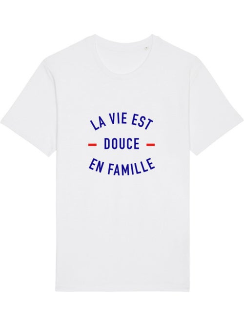 T-shirt Homme - LA VIE EST DOUCE EN FAMILLE - Kiabi