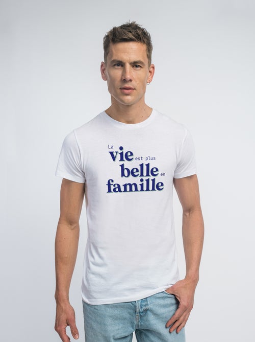 T-shirt Homme - LA VIE EST PLUS BELLE EN FAMILLE BLEU - Kiabi T-shirt Homme - LA VIE EST PLUS BELLE EN FAMILLE BLEU - Kiabi