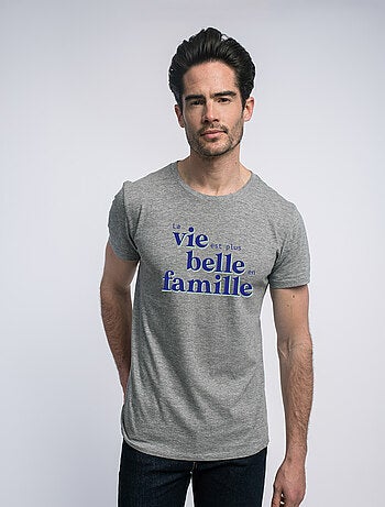 T-shirt Homme - LA VIE EST PLUS BELLE EN FAMILLE BLEU