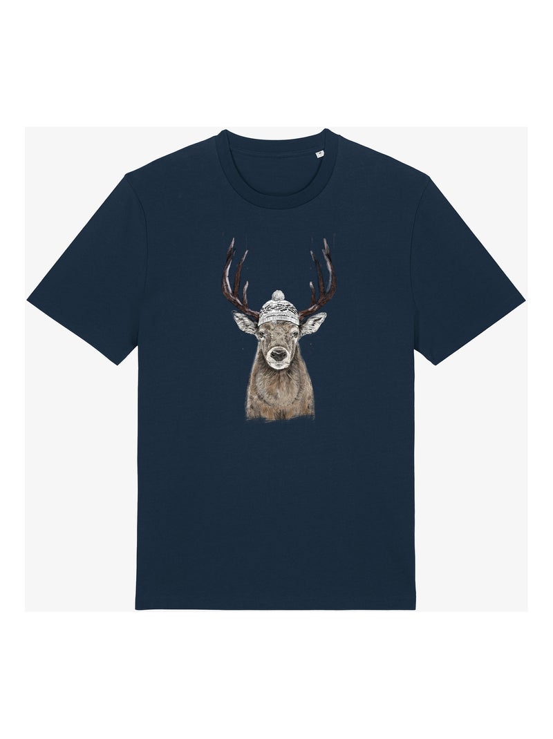 T-shirt Homme - LET'S GO OUTSIDE Bleu marine - Kiabi