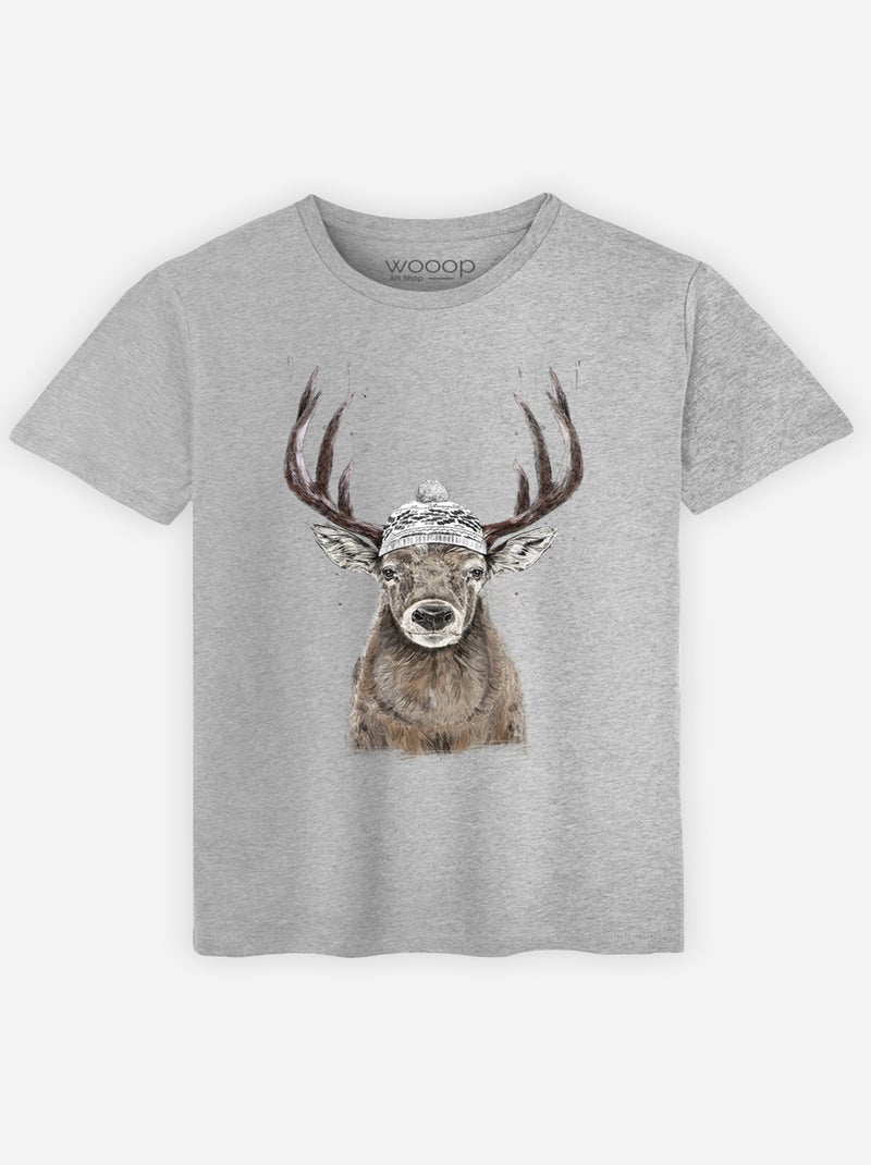 T-shirt Homme - LET'S GO OUTSIDE Gris chiné - Kiabi