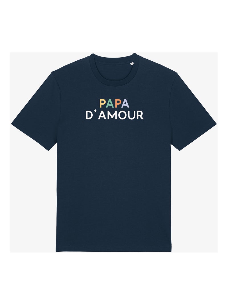 T-shirt Homme - PAPA D'AMOUR COLORÉ Bleu marine - Kiabi