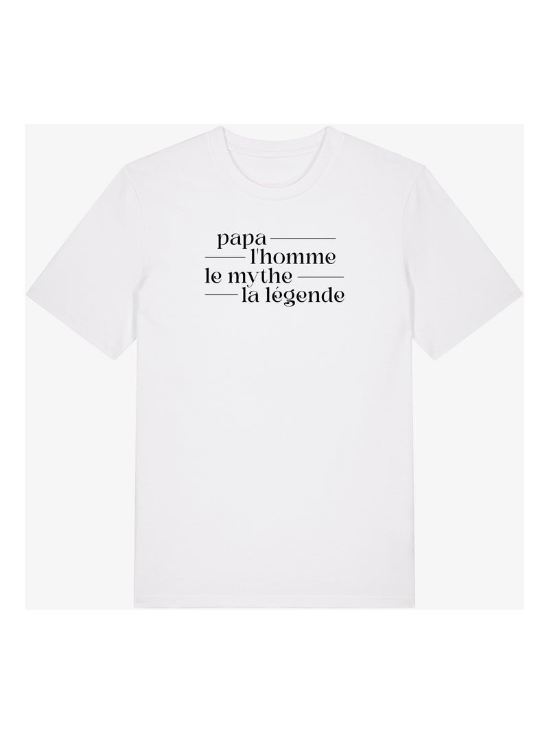 T-shirt Homme - PAPA MYTHE LEGENDE Blanc - Kiabi