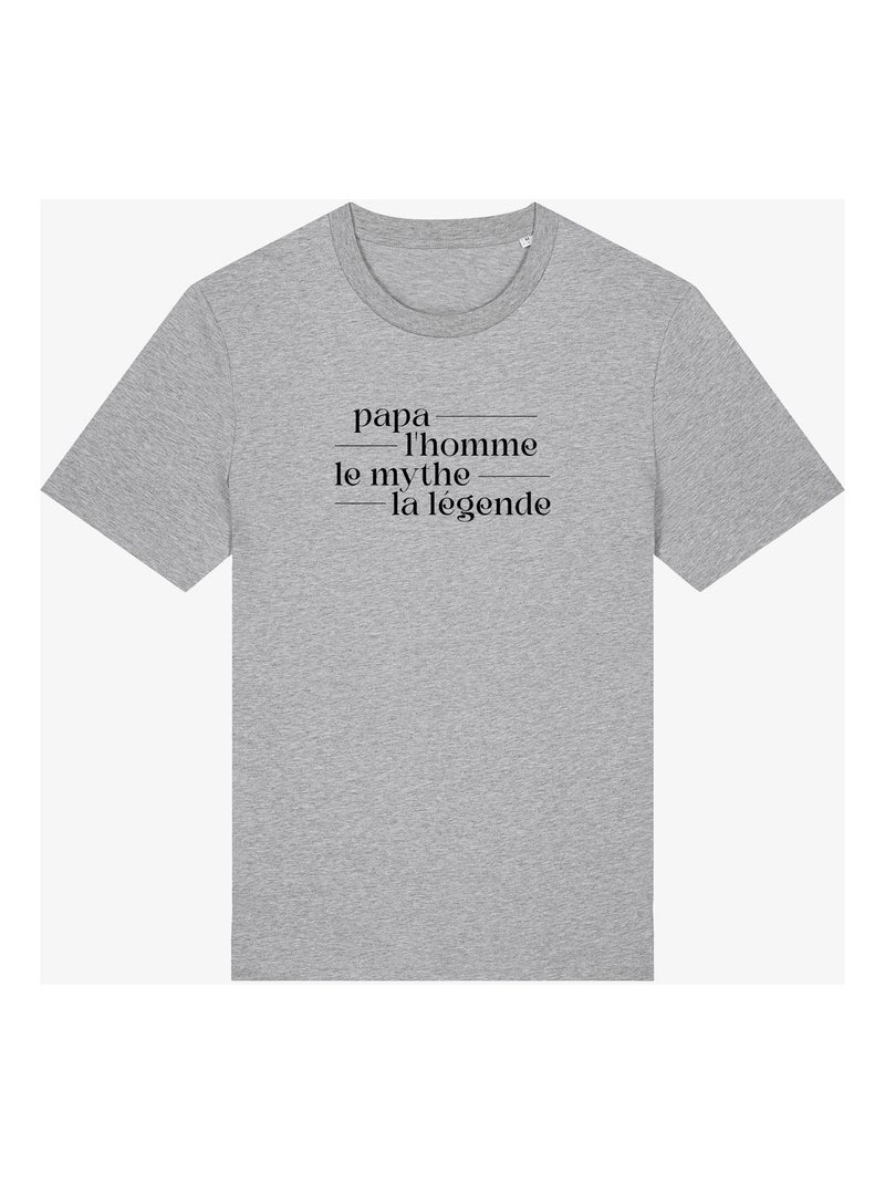T-shirt Homme - PAPA MYTHE LEGENDE Gris chiné - Kiabi