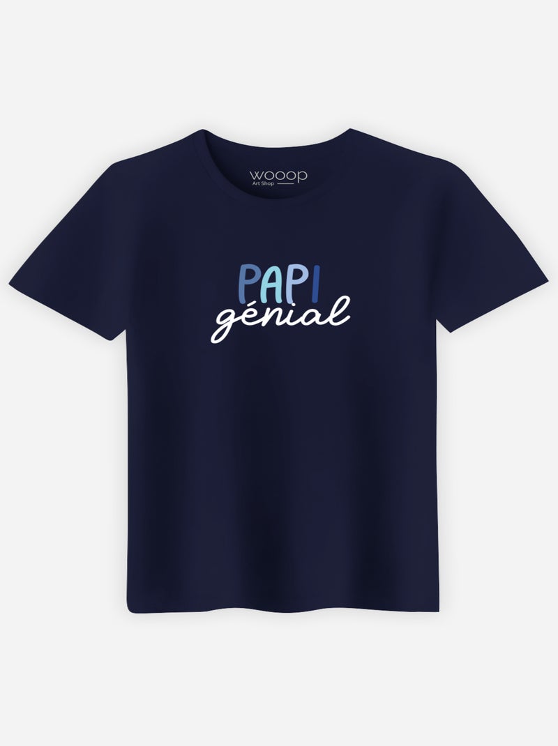 T-shirt Homme - PAPI GENIAL Bleu marine - Kiabi