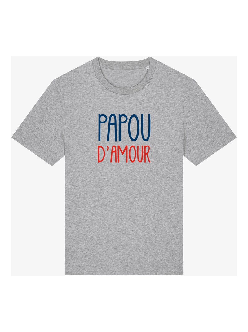 T-shirt Homme - PAPOU D'AMOUR Gris chiné - Kiabi